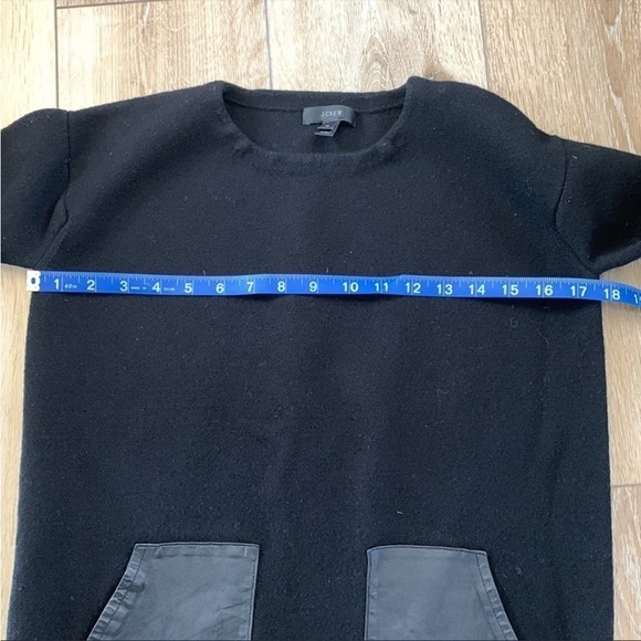 J. Crew 100% Wool Sweater with Leather Pockets Black - Picture 9 of 10